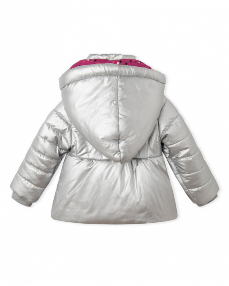 Parka fille grise scintillante Magic