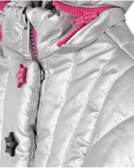 Parka fille grise scintillante Magic