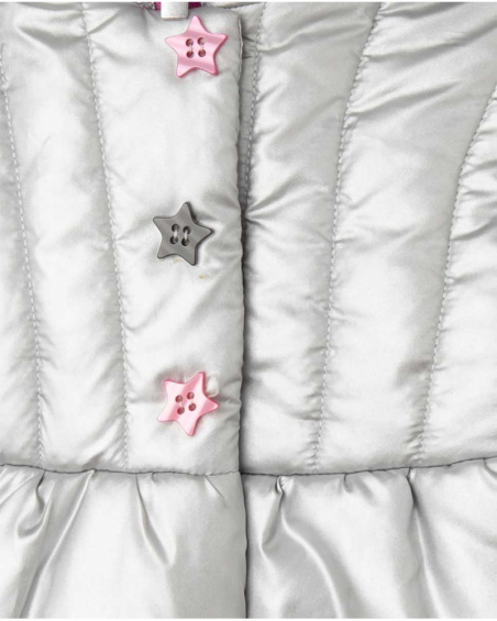 Parka fille grise scintillante Magic