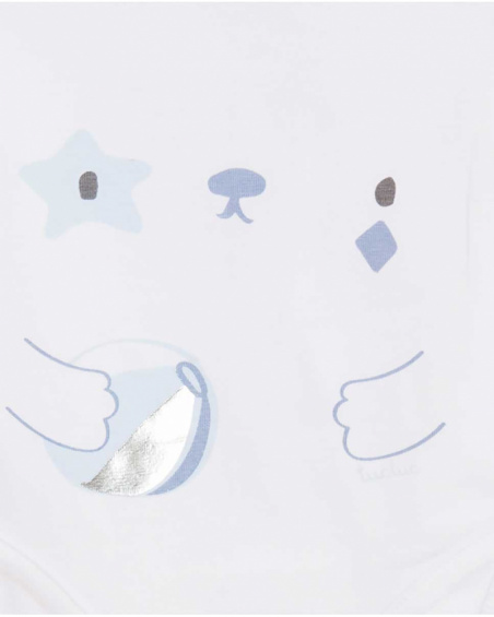 Ensemble 3 pièces en tricot bleu garçon Baby Circus