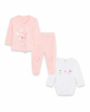 Set 3 pièces tricot rose fille Baby Circus Set 3 pièces tricot rose fille Baby Circus