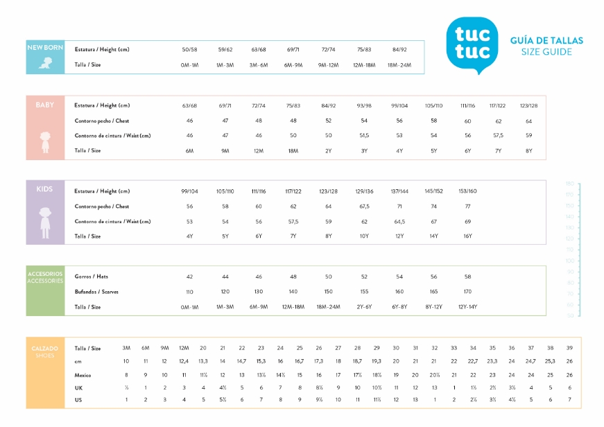 Size guide Tuc Tuc