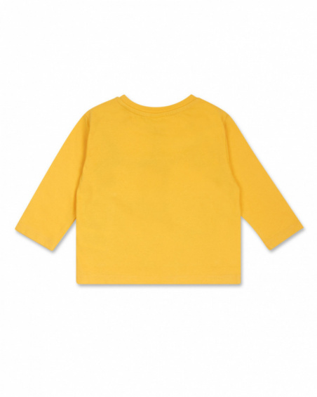 T-shirt lunga gialla in maglia per bambino Hip Hip Hooray!