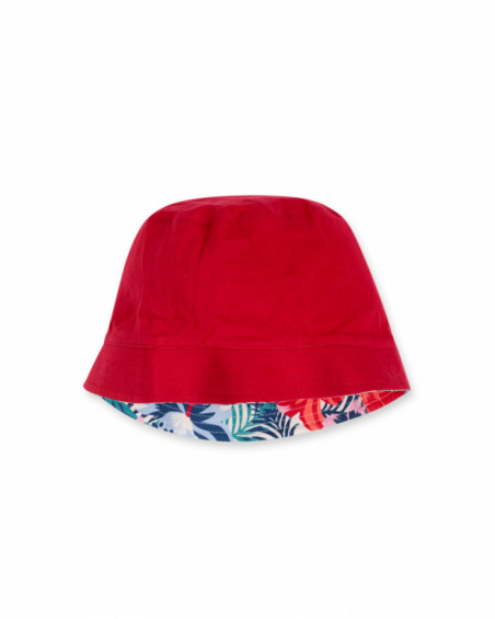 Coppola rossa reversibile da bambina Hello Playa