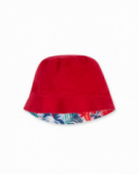 Coppola rossa reversibile da bambina Hello Playa
