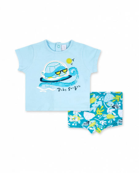 Completo da bagno blu per bambino Tartarughe Completo da bagno blu per bambino Tartarughe