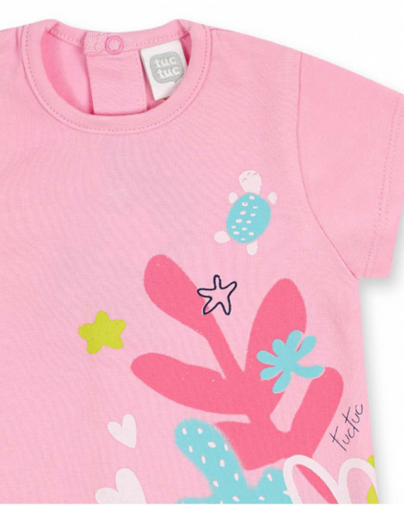 Completo in maglia rosa per bambina Turtles