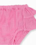 Completo in maglia di chiffon bianco rosa per bambina Turtles