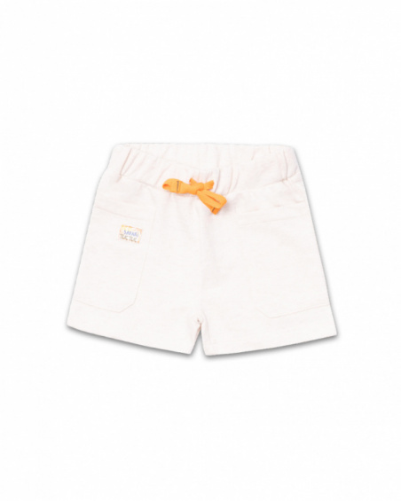 Bermuda beige in felpa per bambino Eco-Safari