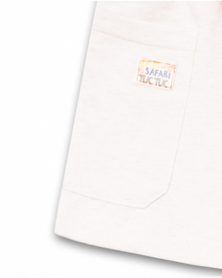 Bermuda beige in felpa per bambino Eco-Safari