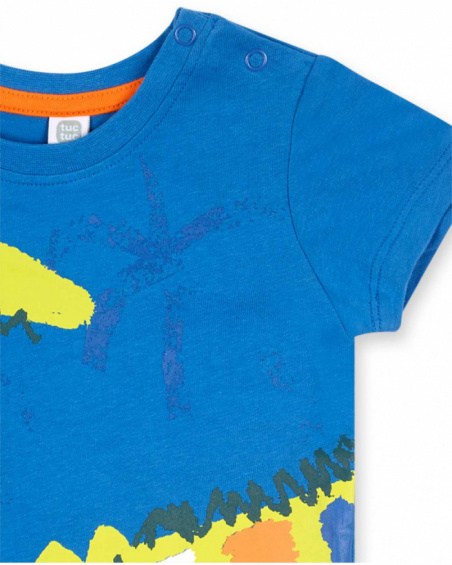 Completo in maglia blu arancio per bambino Eco-Safari