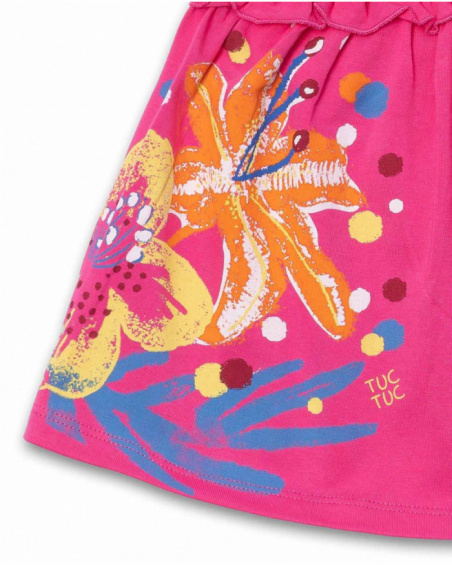 T-shirt in maglia rosa per bambina Eco-Safari