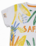 T-shirt bianca in maglia per bambino Eco-Safari