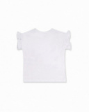 T-shirt capri in maglia bianca per bambina Eco-Safari