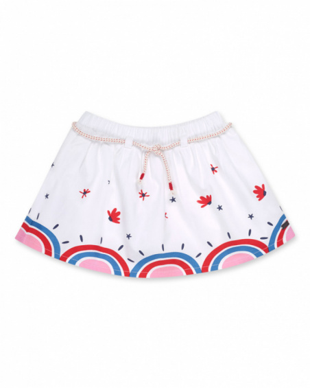 Gonna in popeline bianco per bambina Beach Day
