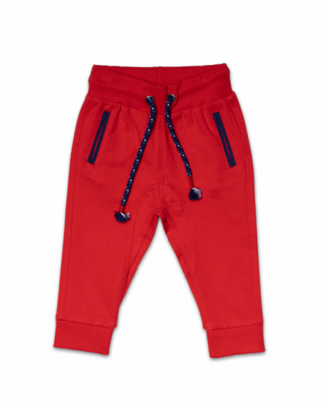 Pantalone in felpa rosso Beach Day per bambino Pantalone in felpa rosso Beach Day per bambino