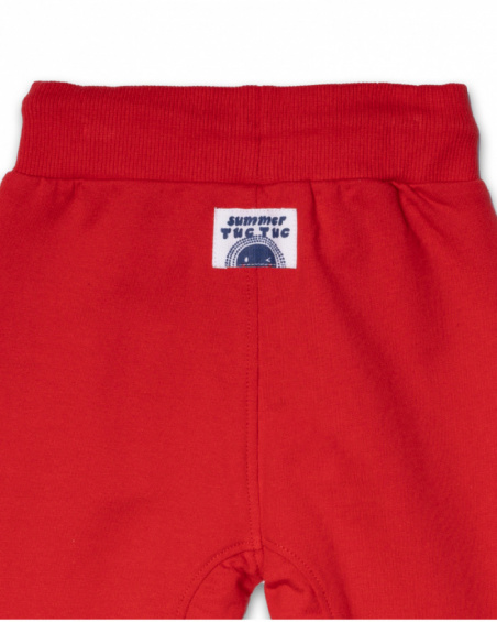 Pantalone in felpa rosso Beach Day per bambino