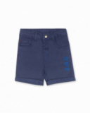 Pantaloncini blu da bambino in twill Beach Day