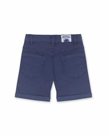 Pantaloncini blu da bambino in twill Beach Day