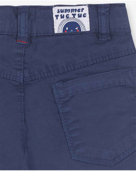 Pantaloncini blu da bambino in twill Beach Day