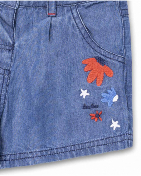Shorts in denim blu per bambina Beach Day