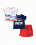 Completo maglia blu rosso blu per bambino Beach Day