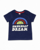 T-shirt in maglia blu 'summer dream' ragazzo Beach Day