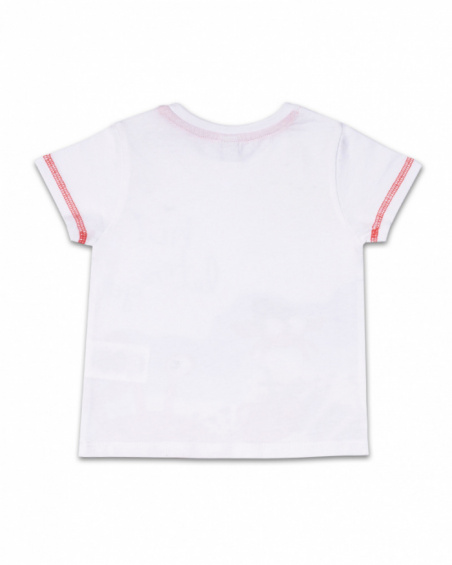 T-shirt bianca in maglia per bambino Beach Day