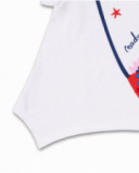 T-shirt ampia bianca in maglia per bambina Beach Day