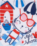 T-shirt bianca in maglia per bambina Beach Day