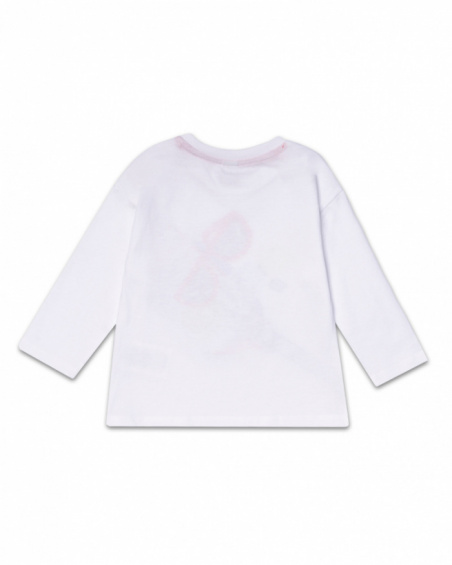 T-shirt lunga bianca in maglia per bambino Beach Day