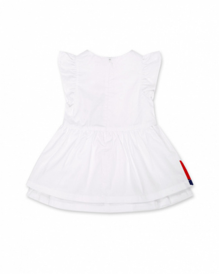 Abito in popeline bianco per bambina Beach Day