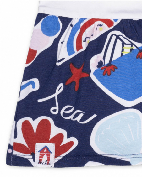Abito in maglia bianco per bambina Beach Day