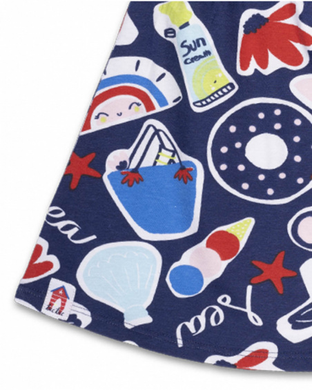 Abito blu in maglia per bambina Beach Day