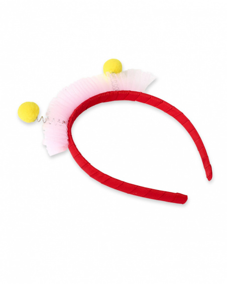 Cerchietto rigido rosso per bambina Juicy