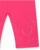 Leggings pirata in maglia fucsia con cuori per bambina Basics