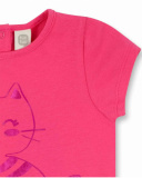 T-shirt in maglia fucsia per bambina Basics Baby