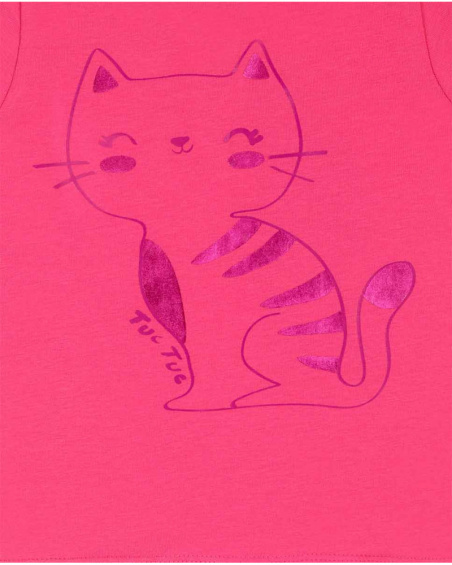 T-shirt in maglia fucsia per bambina Basics Baby