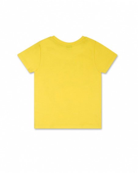 T-shirt gialla in maglia per bambino Basics Baby