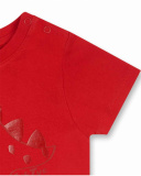 T-shirt rossa in maglia per bambino Basics Baby