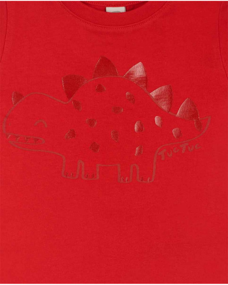 T-shirt rossa in maglia per bambino Basics Baby