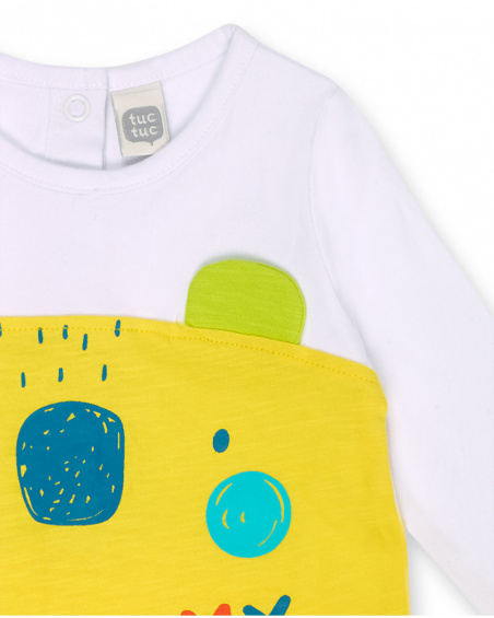 Pagliaccetto giallo per bambino in maglia Sunday Pagliaccetto giallo per bambino in maglia Sunday