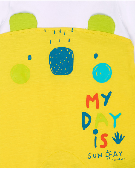 Pagliaccetto giallo per bambino in maglia Sunday Pagliaccetto giallo per bambino in maglia Sunday