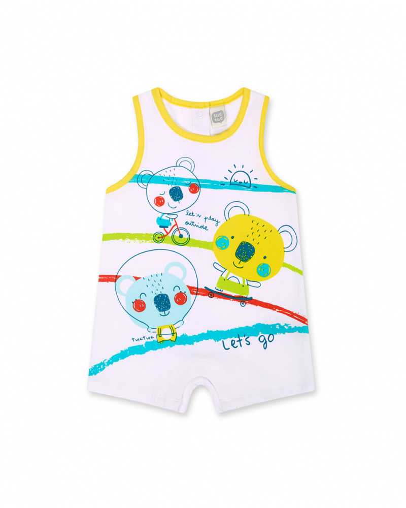 Tutina bianca in maglia da bambino Sunday