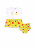 Abito Sunday in maglia giallo bianco per bambina