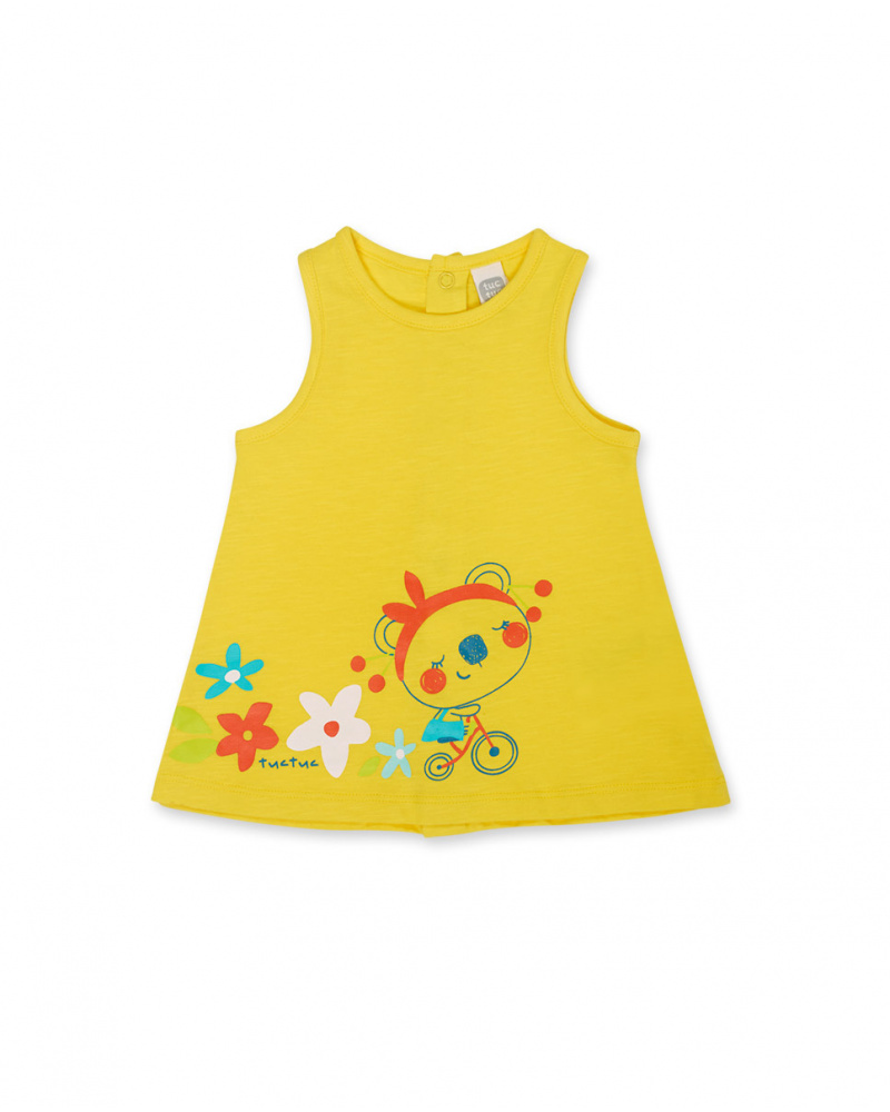 Abito in maglia giallo per bambina Sunday