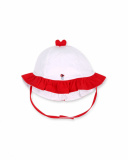 Cappello in maglia bianco rosso per bambina Blub