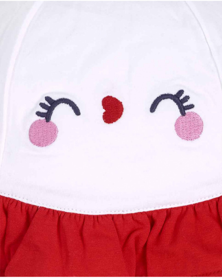 Cappello in maglia bianco rosso per bambina Blub