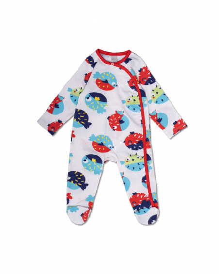 Tutina bianca in maglia per bambino Blub Tutina bianca in maglia per bambino Blub