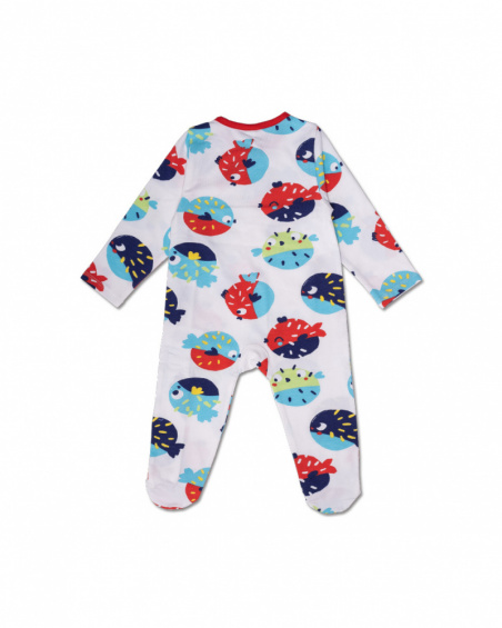 Tutina bianca in maglia per bambino Blub Tutina bianca in maglia per bambino Blub